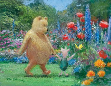 and Piglet in the bear Garden cartoon for kids Oil Paintings